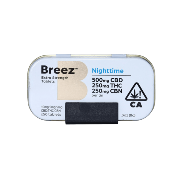 Breez Tablet 50 Count Tin – Nighttime 2:1:1 CBD:THC:CBN, 1000mg