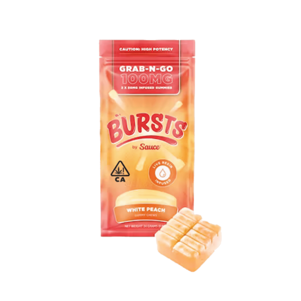 Bursts Gummies – White Peach 100mg