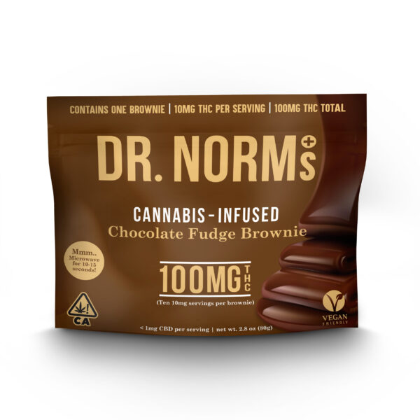 Dr. Norms Vegan Chocolate Fudge Brownie, 100mg