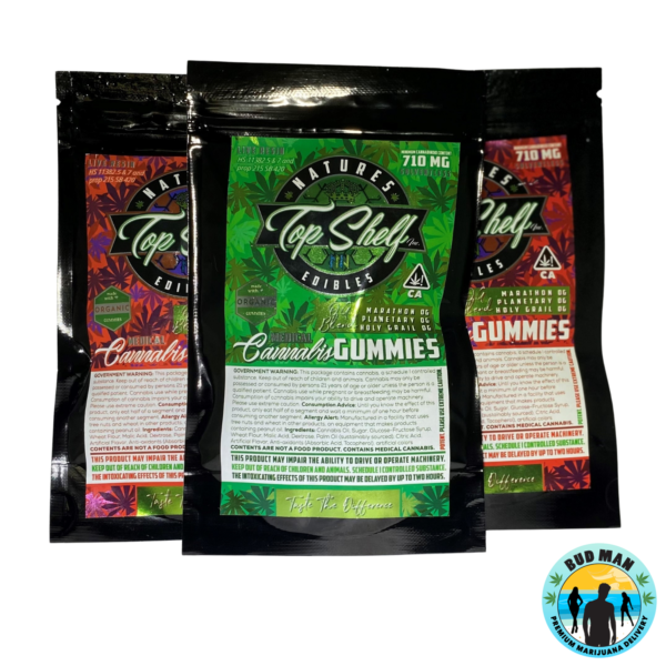 Organic Gummies – Natures Top Shelf Edibles (710mg THC – 13 options)