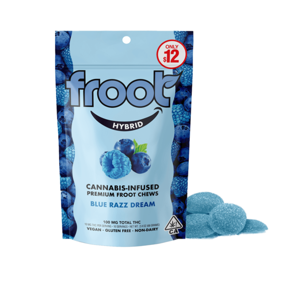 Froot 10 Pack Gummies – Blue Razz Dream 100mg