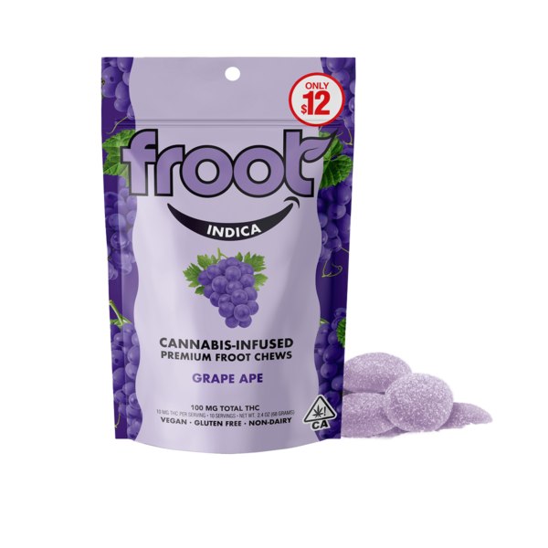 Froot 10 Pack Gummies – Grape Ape 100mg