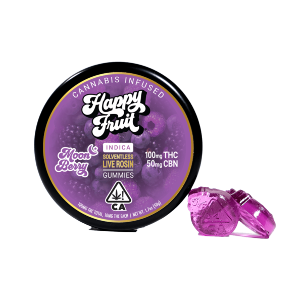 Happy Fruit Rosin Gummies – Moon Berry 100mg THC / 50mg CBN
