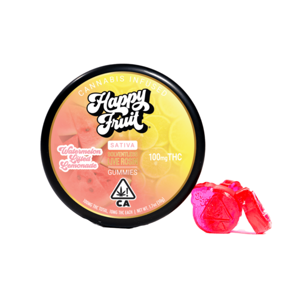 Happy Fruit Rosin Gummies – Watermelon Lifted Lemonade 100mg THC