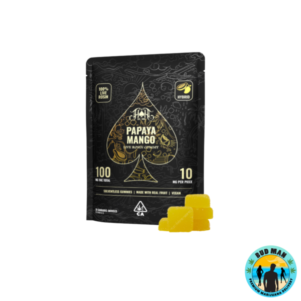 Heavy Hitters Solventless Live Rosin Gummies (100mg THC – 3 options)