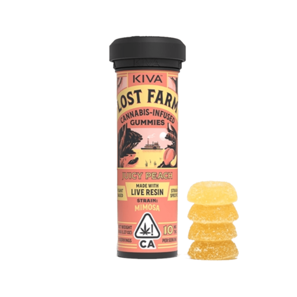 Kiva Lost Farm Gummies – Juicy Peach Mimosa 100mg