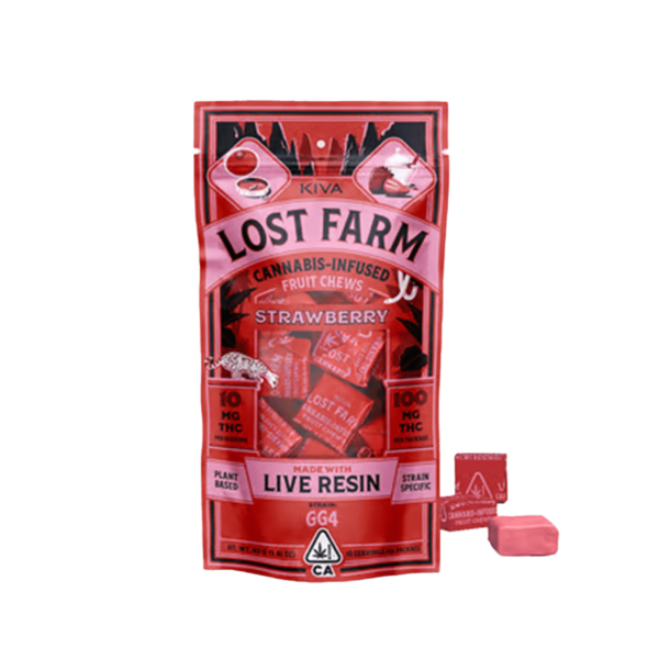 Kiva Lost Farm Chews – Strawberry GG4 100mg