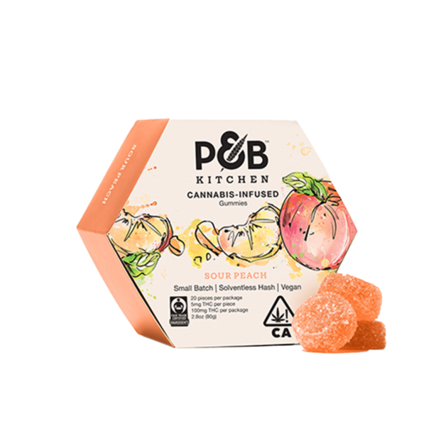 Papa & Barkley THC:CBD Hash Gummies – Sour Peach 100mg