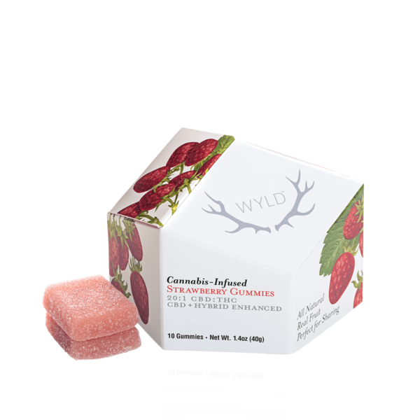 WYLD 10 Pack 20:1 CBD + Hybrid Strawberry Gummies