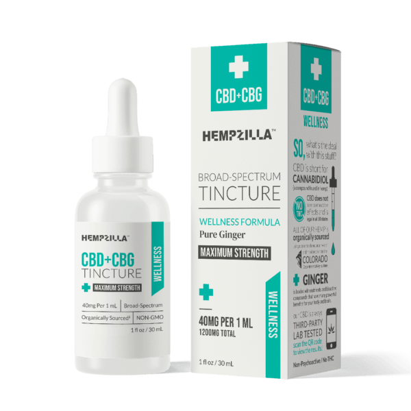 Hempzilla CBD + CBG Tincture | Wellness Formula