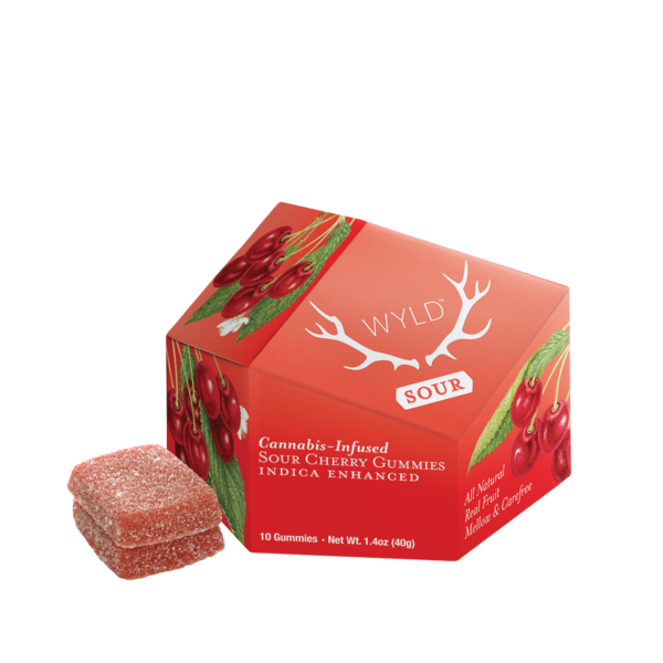 WYLD 10 Pack Indica Gummies – Sour Cherry 100mg