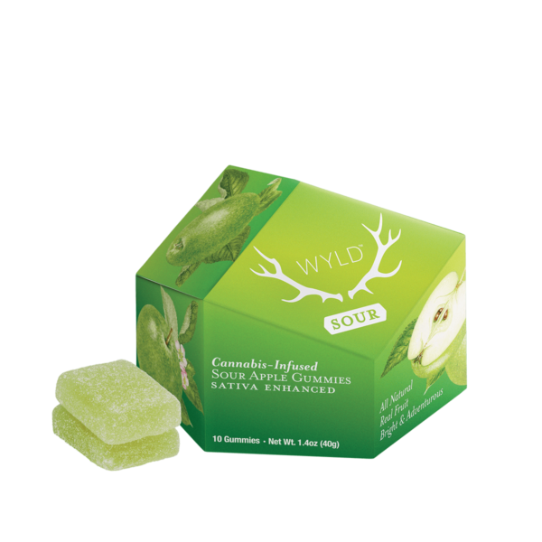 WYLD 10 Pack Sativa Sour Apple Gummies