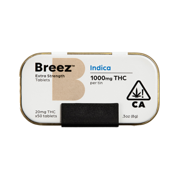 Breez Tablet 50 Count Tin – Indica, 1000mg