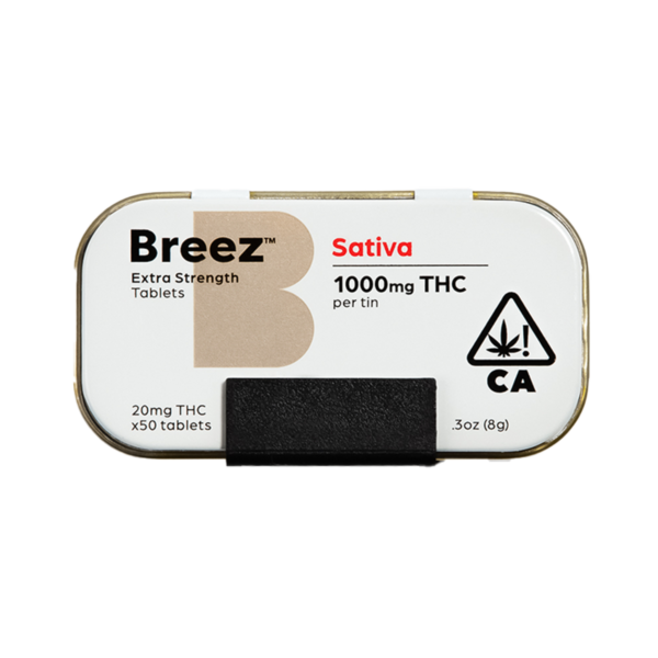 Breez Tablet 50 Count Tin – Sativa, 1000mg