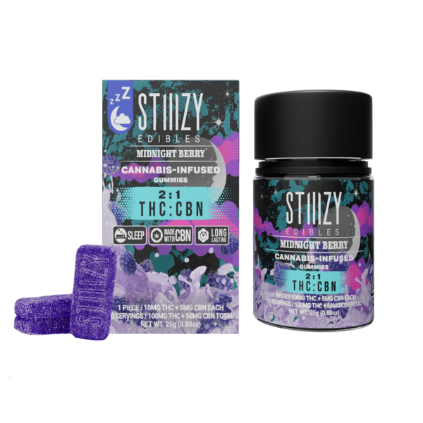 Stiiizy CBN Gummies 2:1 THC:CBN – Midnight Berry 100mg THC, 50mg CBN